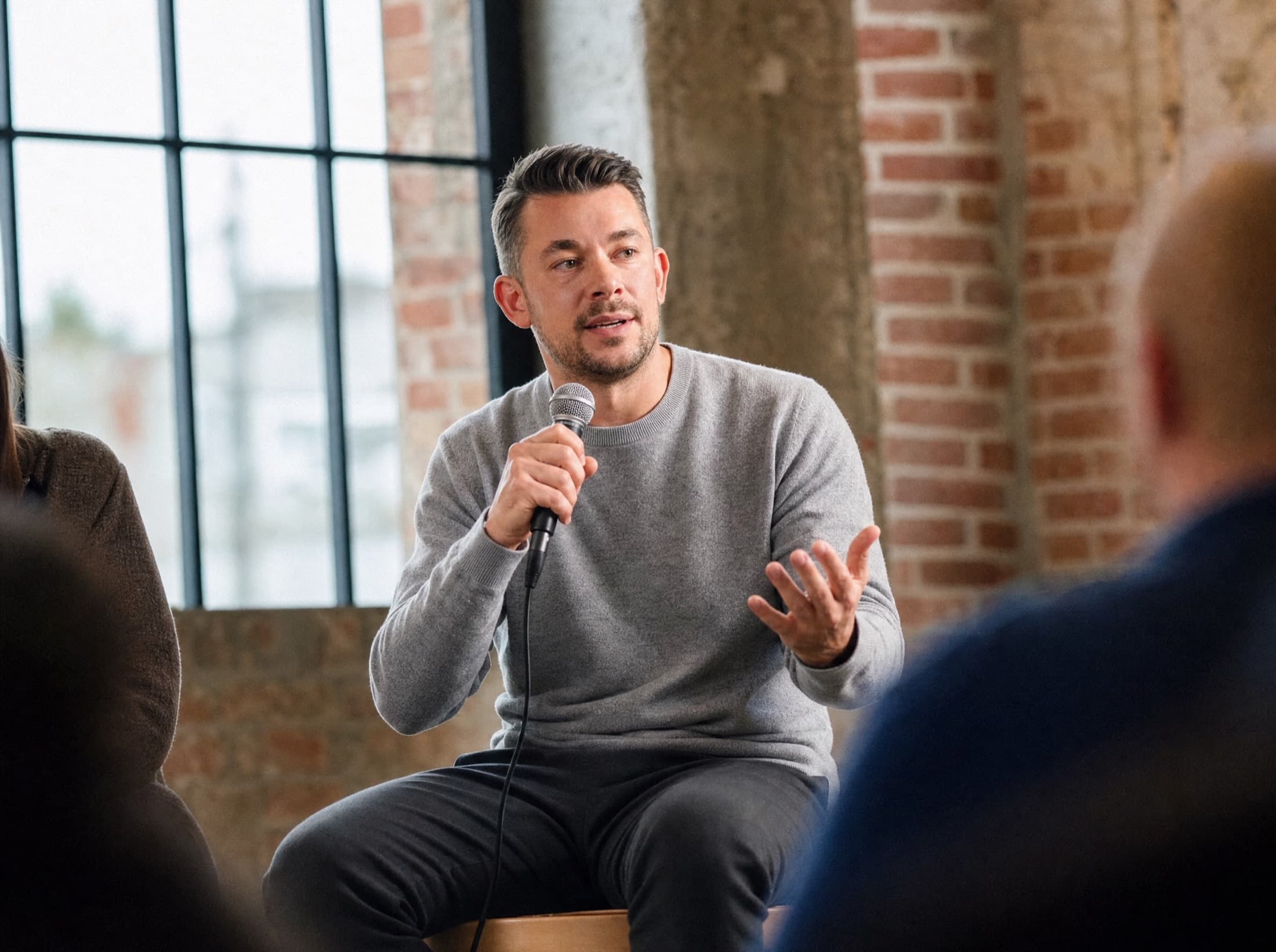 Jonas van Blanken in einer Workshop-Runde mit einem Mittelstands-Team